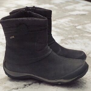 Merrell Dewbrook Black Leather Nylon Insulated Waterproof Ankle Boots Size-10